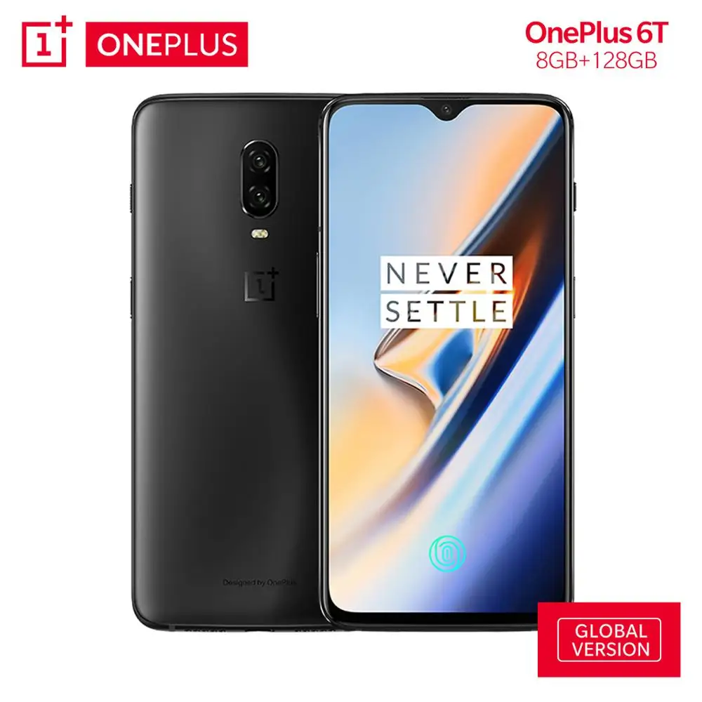 OnePlus 6 T 6 T глобальная Версия 8 Гб 128 ГБ Snapdragon 845 оптический AMOLED 6,4" дисплей 20 МП 3700 мАч ОС смартфон отпечаток пальца NFC