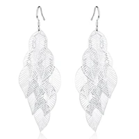 925 sterling silver bright hanging light leaf multi layer multi leaf earrings for women ol high quality wedding party jewelry
