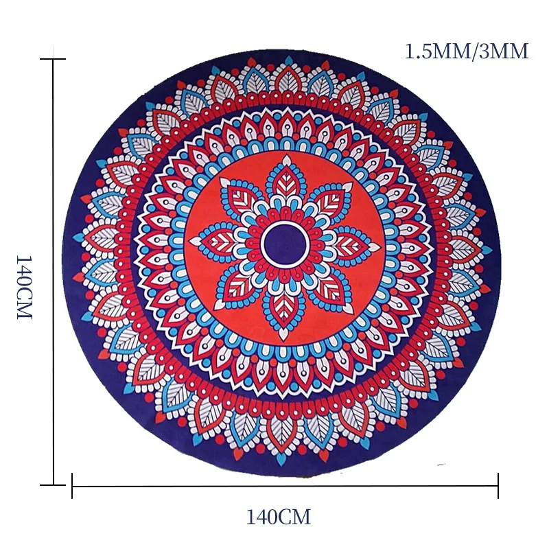

Thick rubber round yoga mat non-slip meditation mat meditation mat suede printed rubber yoga mat