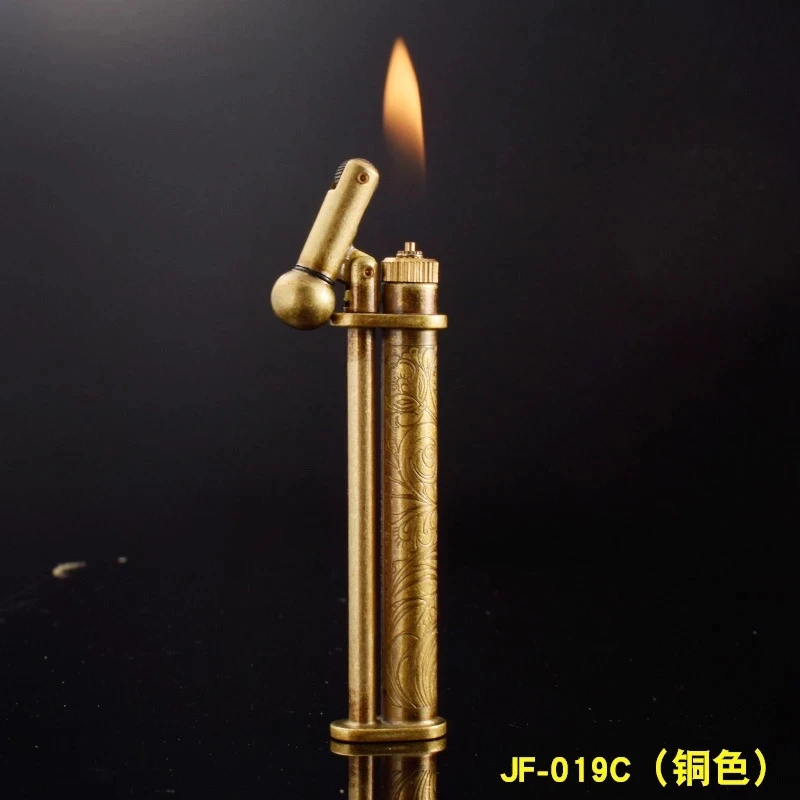 Необычная винтажная ретро-зажигалка JiFeng с тремя трехзубьями из чистой латуни