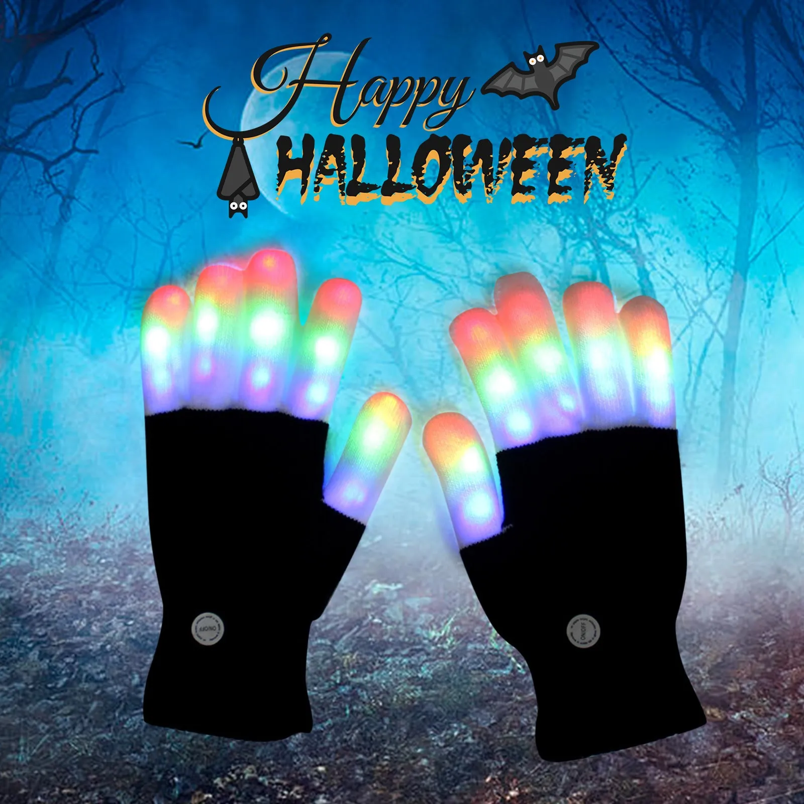 

Women Glowing Half-finger Led Gloves Halloween Men Gloves For Colorful Gift Gloves