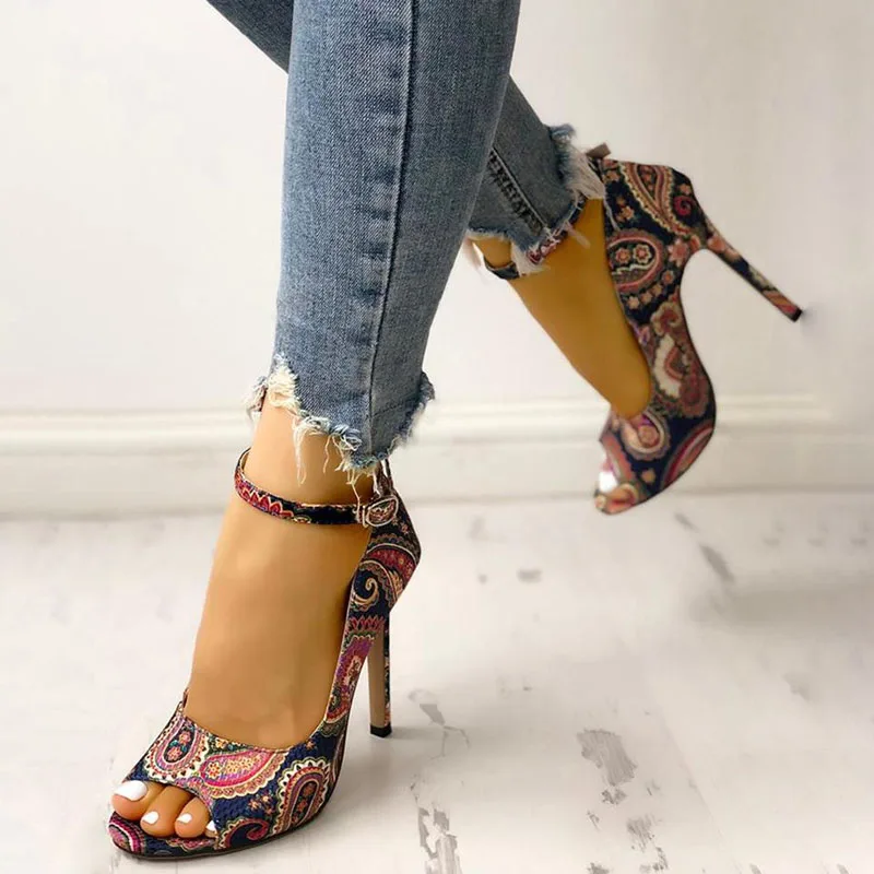 

Newest Womens Summer Sandals Sexy Exquisite High Heels Ladies Increased Stiletto Super Peep Toe Sandals Ankle Strap Ladies Pumps