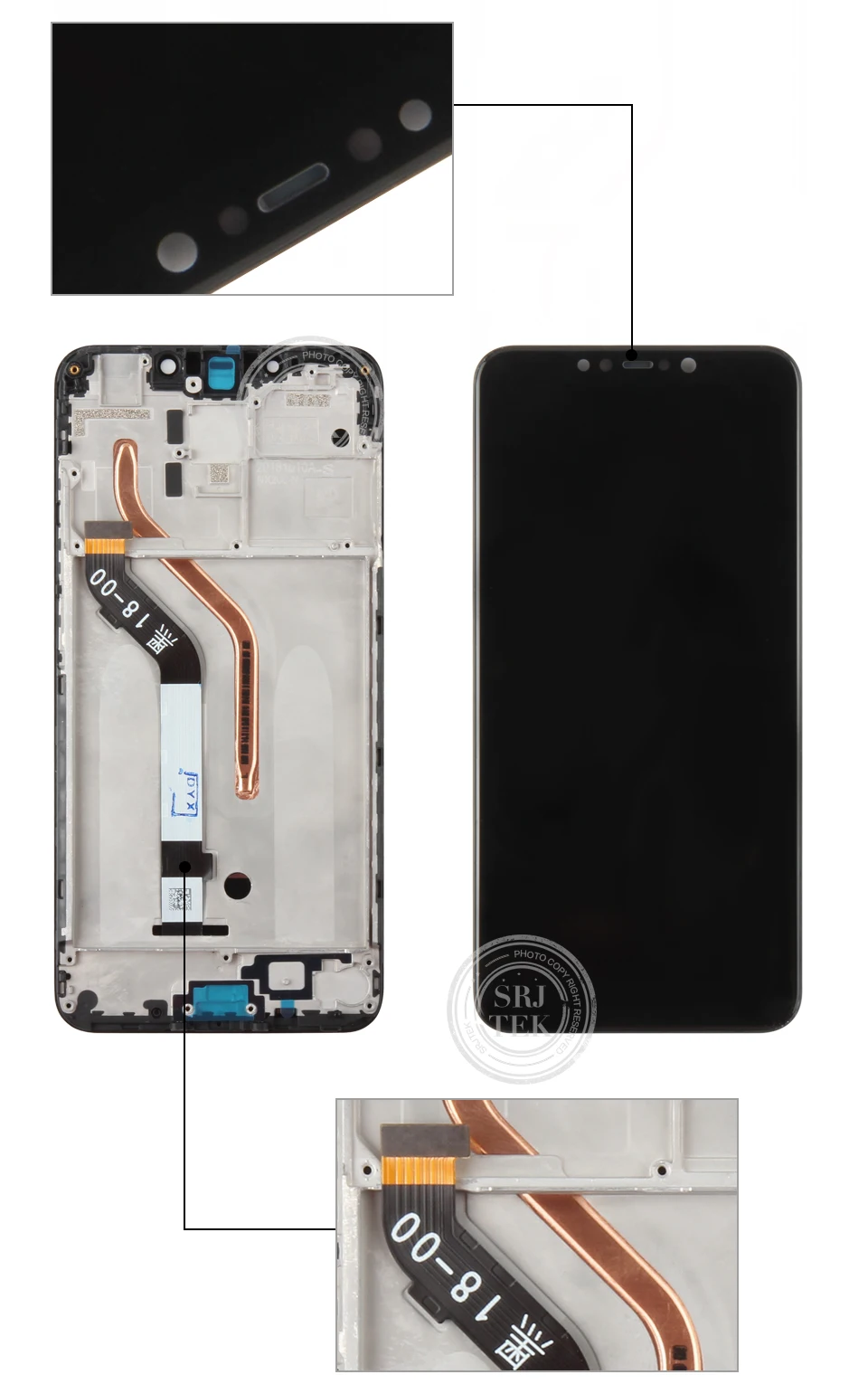 Srjtek для Xiaomi Pocophone F1 ЖК стекло матрица сенсорный экран дигитайзер полная сборка с рамкой 6,18 ''для Pocophone F1 дисплей