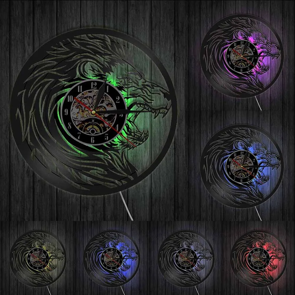 Виниловые настенные часы для портрета животного и в африканском стиле