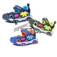 2021 light up kids sandals sport beach boys summer shoes led anti slip children footwear outdoor t rex baby shoes 3d dinosaur