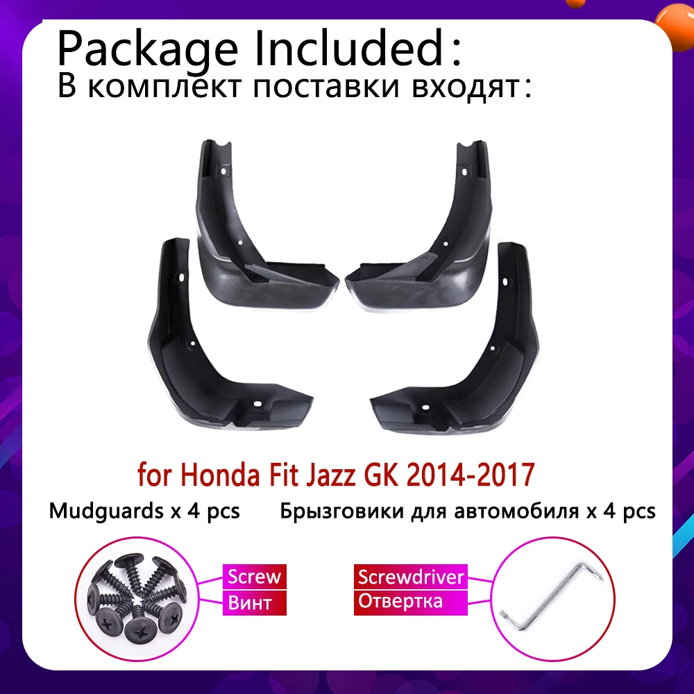 4 шт. для Honda Fit Jazz Hatchback 2004 2005 2006 2007 2008 Брызговики крыло брызговик брызговики