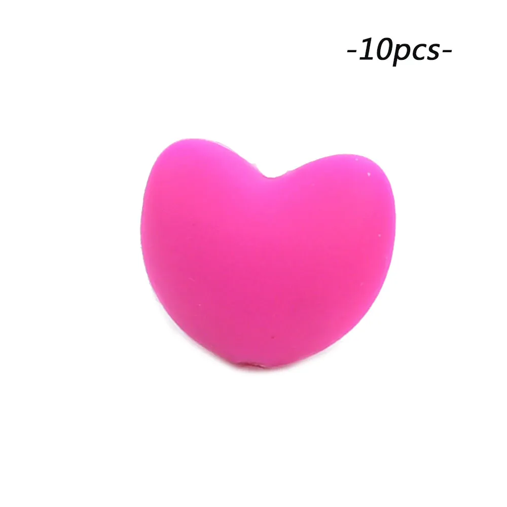 violet red LOFCA 10 шт Силиконовая соска бисер ребенок прорезывание зубов игрушки жевательные Новорожденные кормящие Прорезыватели бусины прорезывание зубов ожерелье аксессуары - Цвет: violet red