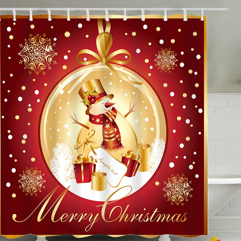 

Мультфильм Санта Клаус креативный принт душ Шторы полиэстер водонепроницаемый и устойчивый к плесени с одной главной балкой с крючком пере...