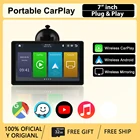 Беспроводной Apple CarPlayAndroid Авто 7-дюймовый сенсорный портативный интеллектуальный экран для всех транспортных средств, поддержка зеркального отображения и задней камеры