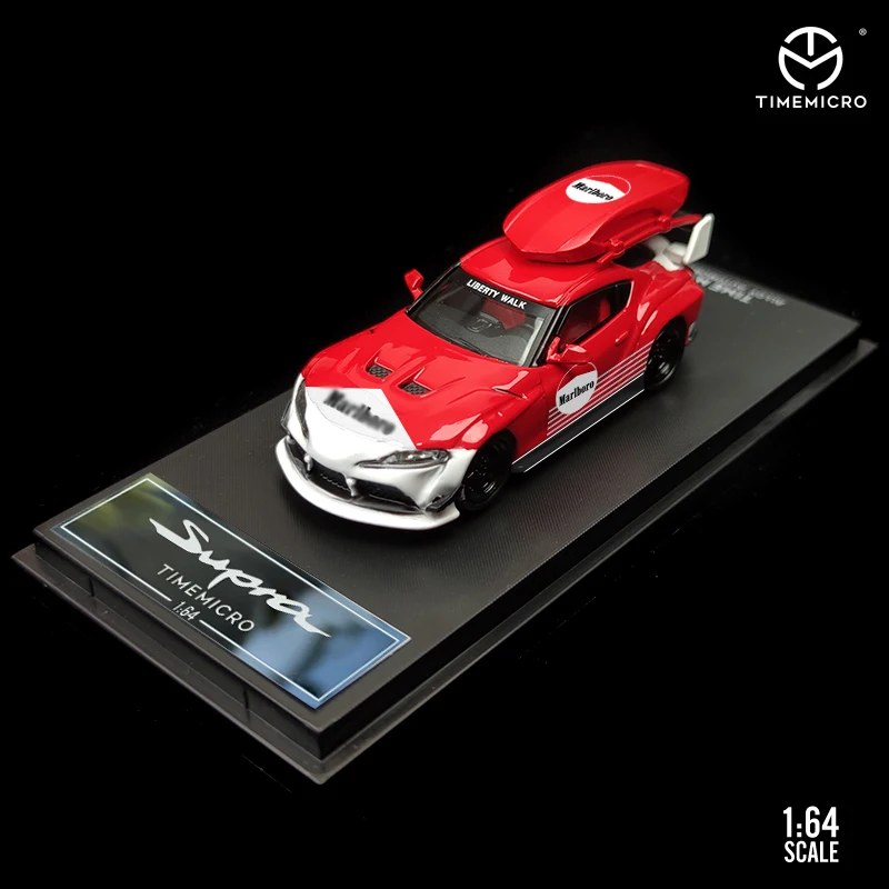 

Время микро 1:64 Toyota Supra модель автомобиля литой металлический коллекционный дисплей-красный