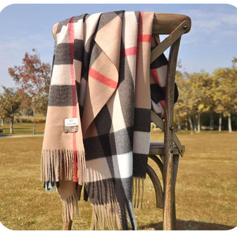 

Осенне-зимний новый плотный теплый мужской шарф решетка для кондиционера в английском стиле Женская длинная шаль из кашемира двойного назн...