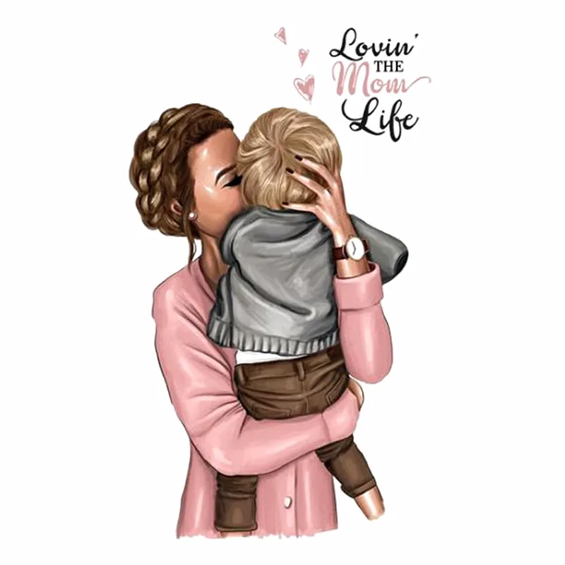 

Patch Patches Iron Ons Mom Son 26CM Stickers for Clothes Heat Tranfer Clothing Accessories Fashion Pattern Free Shipping