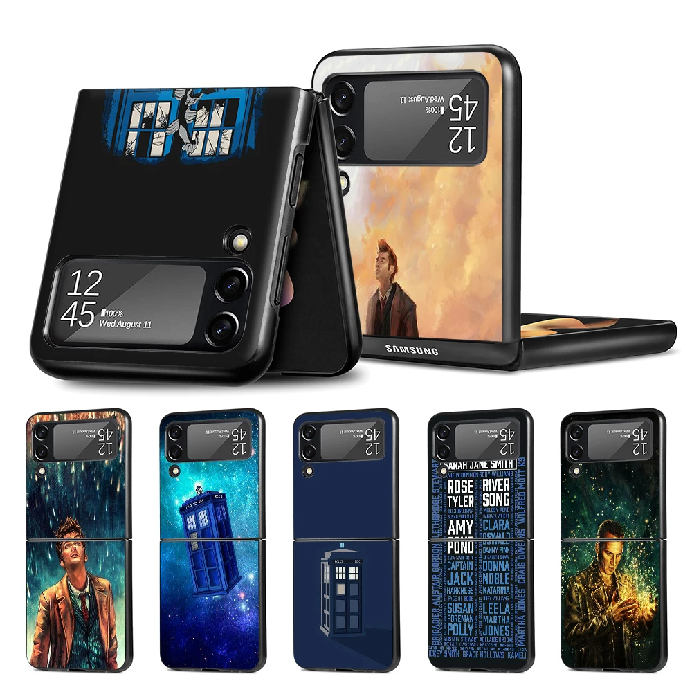

Cell Phone Case for Samsung Galaxy Z Flip3 5G Black Coque Z Flip 3 Hard PC Luxury Cover Zflip3 Funda Capa Box Doctor Who TV Show