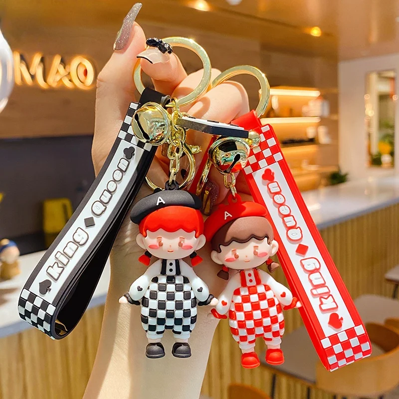 

Checkerboard Key Keychain Ring Chain Car Mobile Phone Lether Bag Pendant Cute Ornament Gift Men and Women Accessories Wholesale