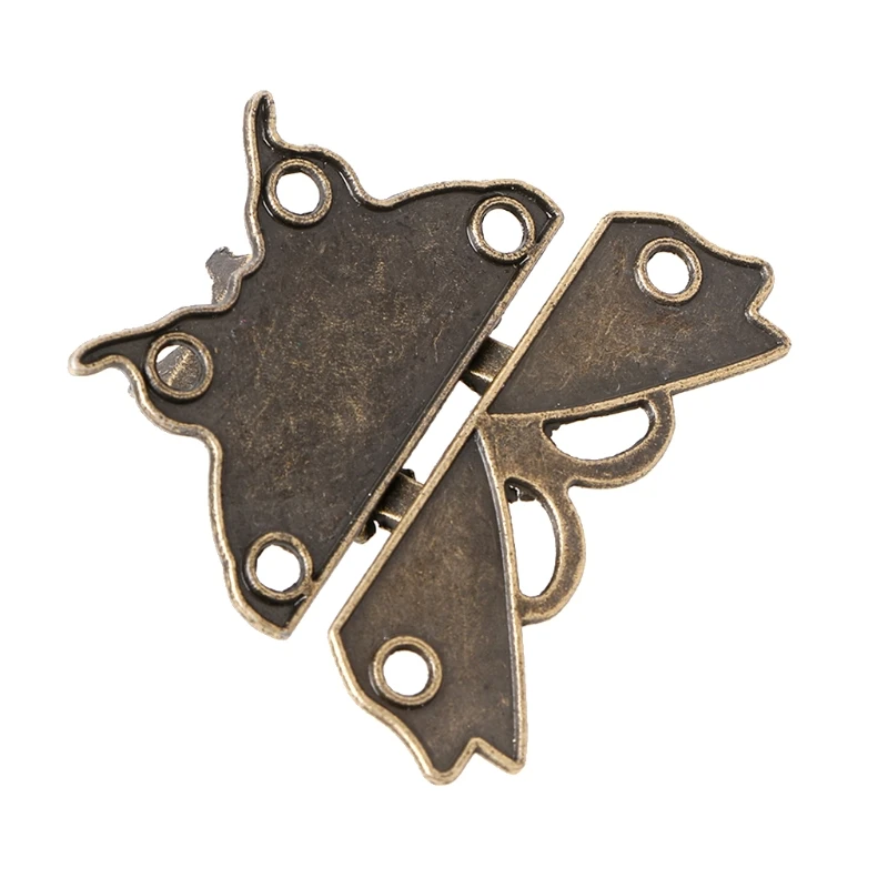 

Retro Vintage Butterfly Latch Hasp Wooden Jewelry Box Case Lock Pad Chest Lock G88B