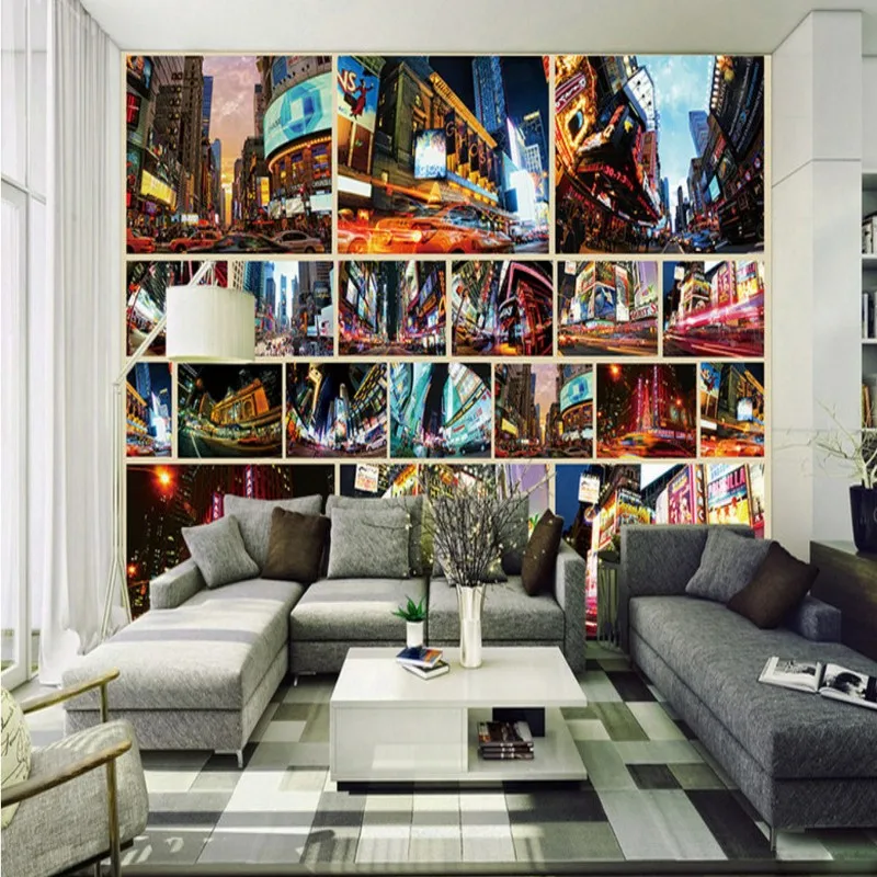 

Drop Shipping Custom Photo Wallpaper Custom New York Street View TV Backdrop Mural Restaurant Mall Corridor Wallpaper