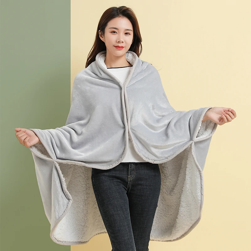 

Wearable Shawl Blanket Super Soft Fleece Blanket Warm Winter Lazy TV Blanket With Buttons Flannel Sherpa Sofa Throw Mantas