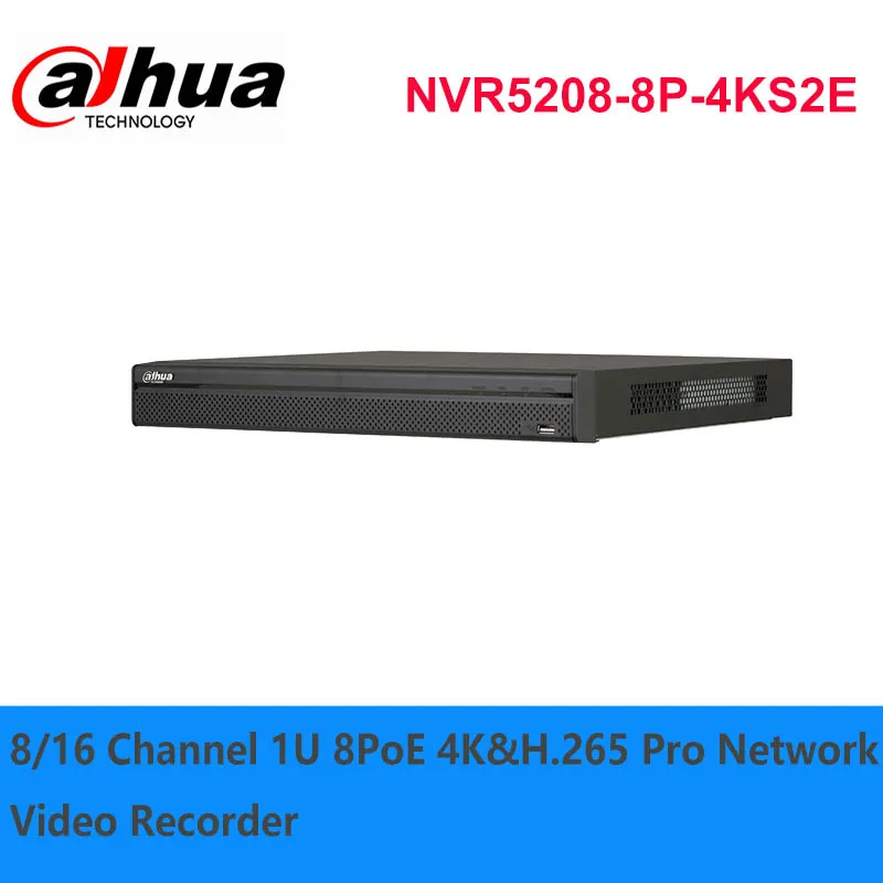

Dahua original 8/16 Channel 1U 8PoE 4K&H.265 Pro Network Video Recorder NVR5208-8P-4KS2E/NVR5216-8P-4KS2E