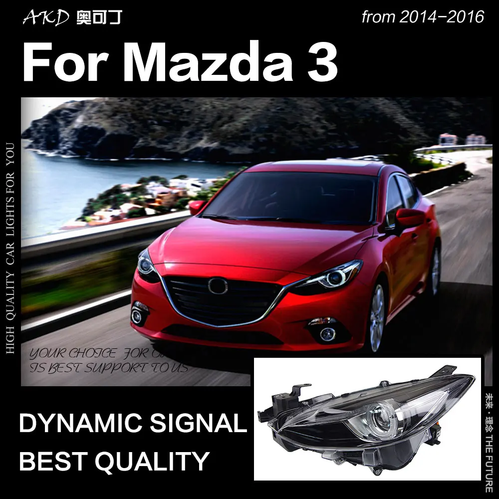 АКД стайлинга автомобилей для Mazda 3 фары 2014-2016 Mazda3 Axela светодиодный задний фонарь