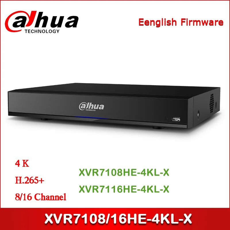 Dahua XVR XVR7108HE-4KL-X XVR7116HE-4KL-X 8/16 канальный Penta-brid 4K мини 1U цифровой видеорегистратор IoT& POS функциональные возможности