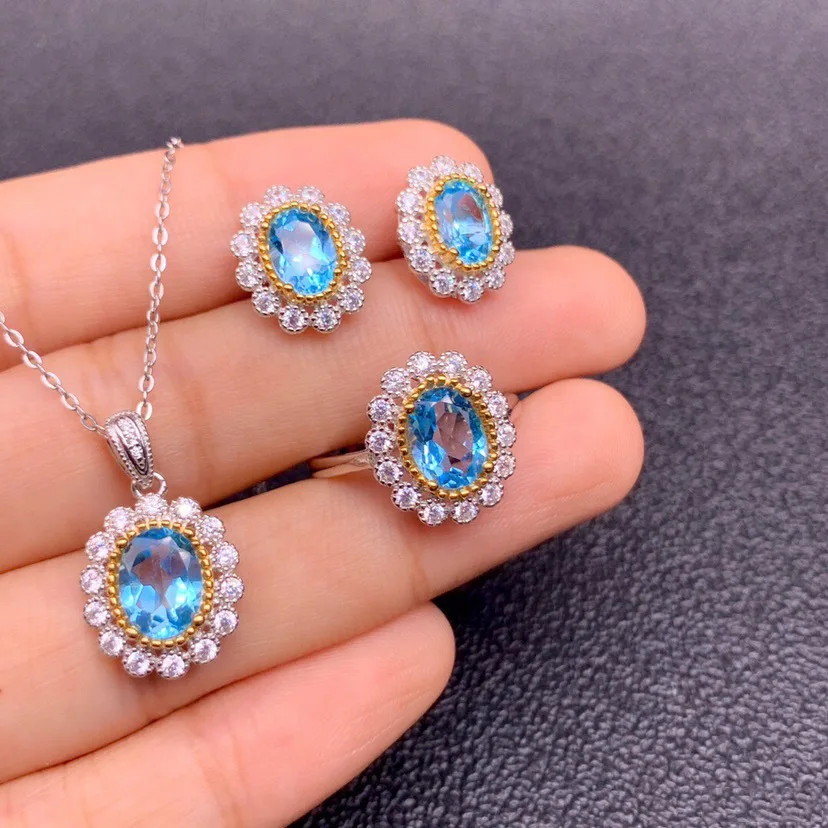 

Комплект из колье и серёг, из серебра 925 пробы