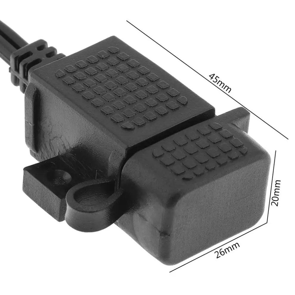 12 V-24 V DC 5V 2.1A ПВХ SAE USB Водонепроницаемый для телефона на мотоцикл Зарядное устройство адаптер с удлиняющей деталью) Конская сбруя и круглый стержень