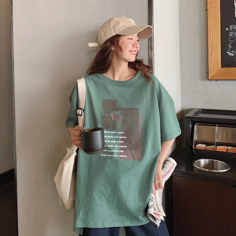 Модная брендовая Ретро Гонконгская шикарная футболка с коротким рукавом женская