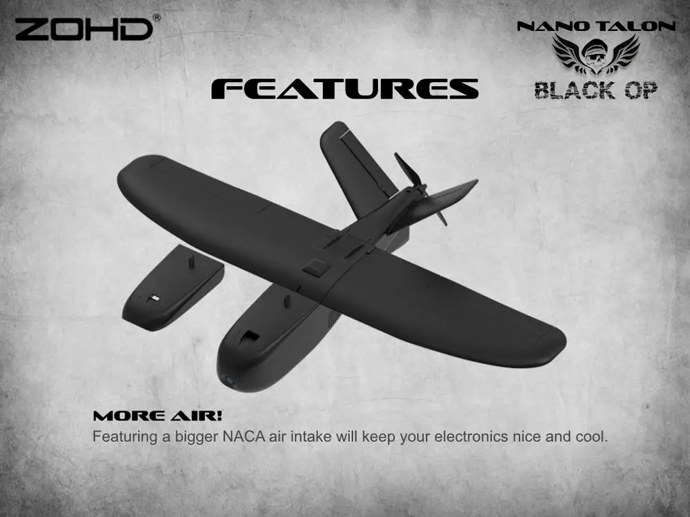 ZOHD Talon черный/белый OP 860 мм размах крыльев AIO V-Tail EPP FPV крыло RC самолет PNP w/FPV готов Ограниченная серия гироскоп
