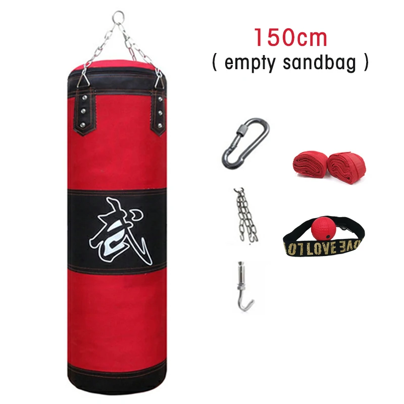 150cm-handwraps ball 60 см-150 см боксерская сумка для тренировок фитнес ММА боксерская сумка спортивная кикбоксерская сумка с песком Муай Тай боксер Тренировочный Набор пустой - Цвет: 150cm-handwraps ball