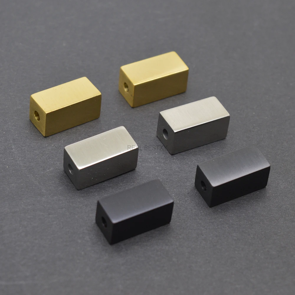 10 шт./лот под заказ прямоугольные бусины из нержавеющей стали для браслетов