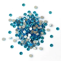 mix size aquamarine color rhinestones crafts nail art flat back non hotfix glue on 3d nail art diy crystal decoration
