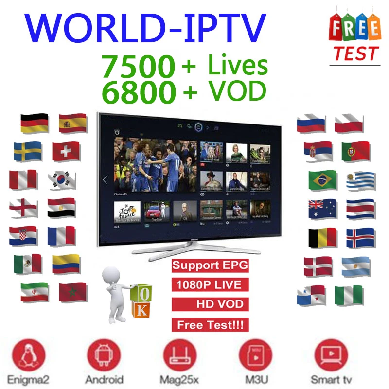 Iptv подписка Европа полный Iptv Испания французский включает VOD взрослые каналы работа для Smart tv Iptv M3U Android устройства