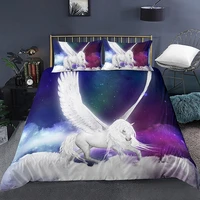 3d print horse bedding set unicorn pattern duvet cover queen size comforter set for kids soft quilt cover bed set home textile