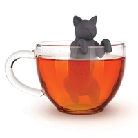 home creative silicone tea set portable kitten tea brewer kitten tea drain filter kitchen accessories gadgets