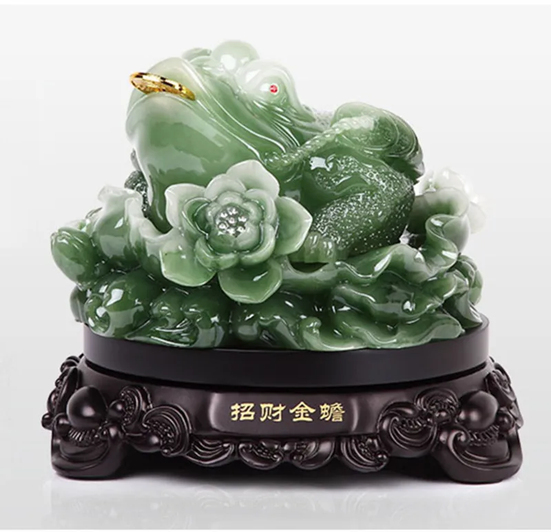 Lucky Feng shui статуя жабы украшения касса бизнес подарок Золотая Цикада талисман