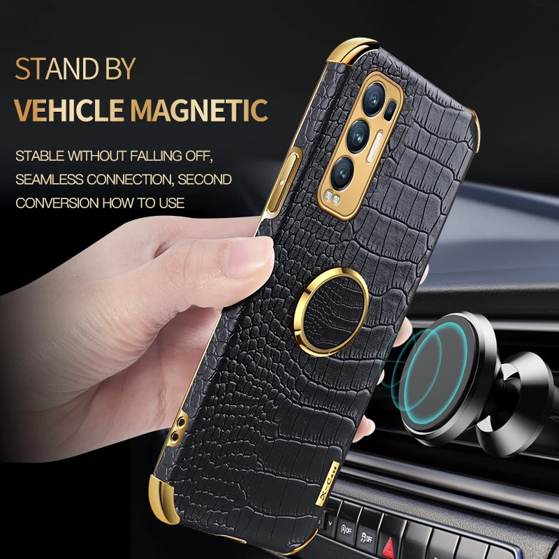 luxury pu leather phone case for oppo reno 4 5 lite 6 pro plus 4z 5z a54 a74 a94 cover case for realme gt neo 7 5g 8 pro c15 c21 free global shipping
