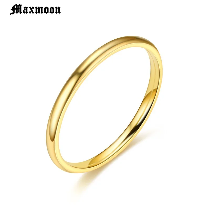 Кольца Maxmoon из нержавеющей стали гладкие и простые индивидуализированные