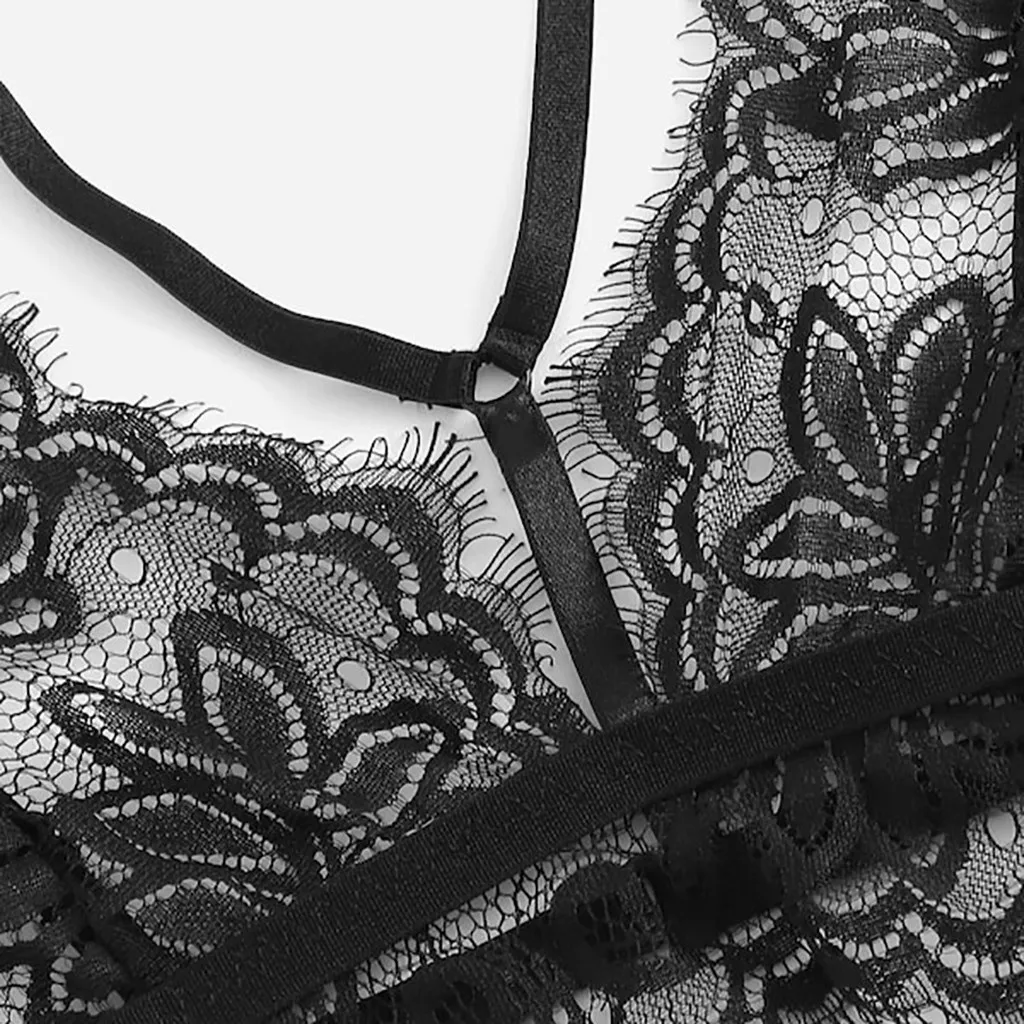 Новинка черный женский сексуальный комплект нижнего белья с бюстгальтером