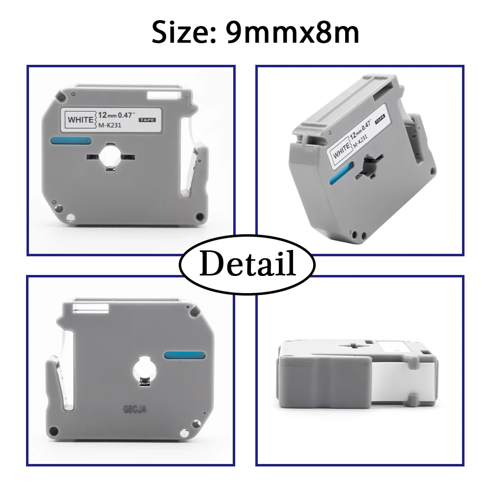 UniPlus 9 мм черный на желтой этикетке ленты совместимые для Brother M-K621 MK621 Labelmaker