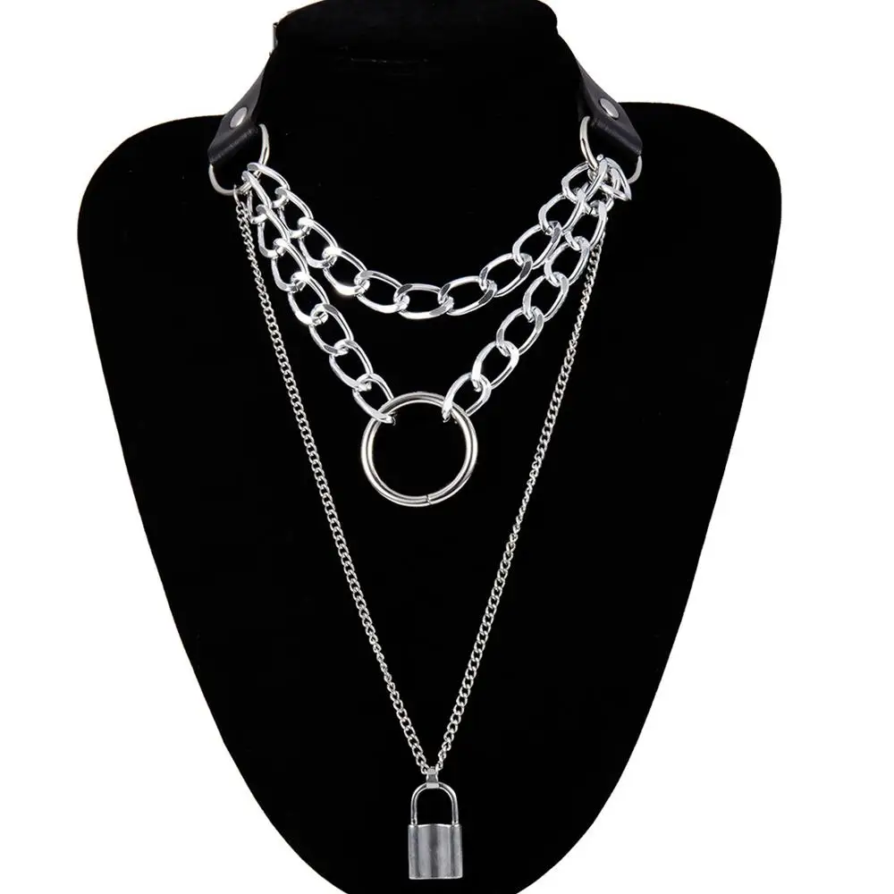 Ожерелье-чокер DIEZI из искусственной кожи женское Винтажное колье серебряного