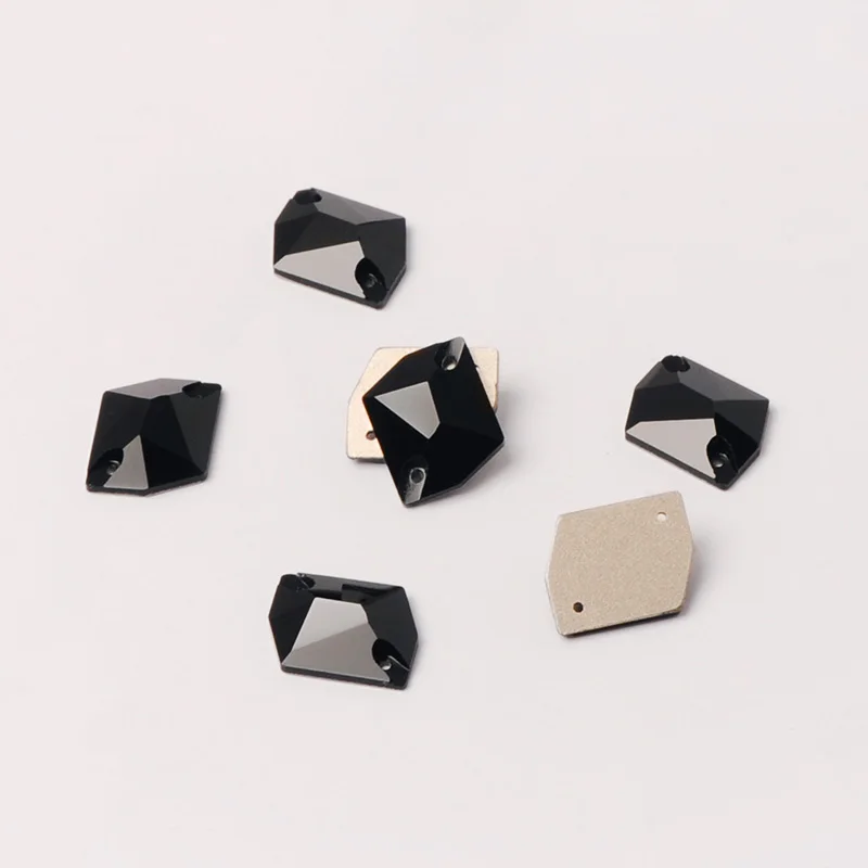 Черные пришитые стразы Космическая форма разные размеры свободные камни для