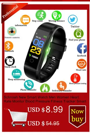 Schnoah Смарт-часы для мужчин и женщин спортивные часы Montre Homme Reloj Inteligente Mujer Facebook уведомления о сообщениях фитнес-часы