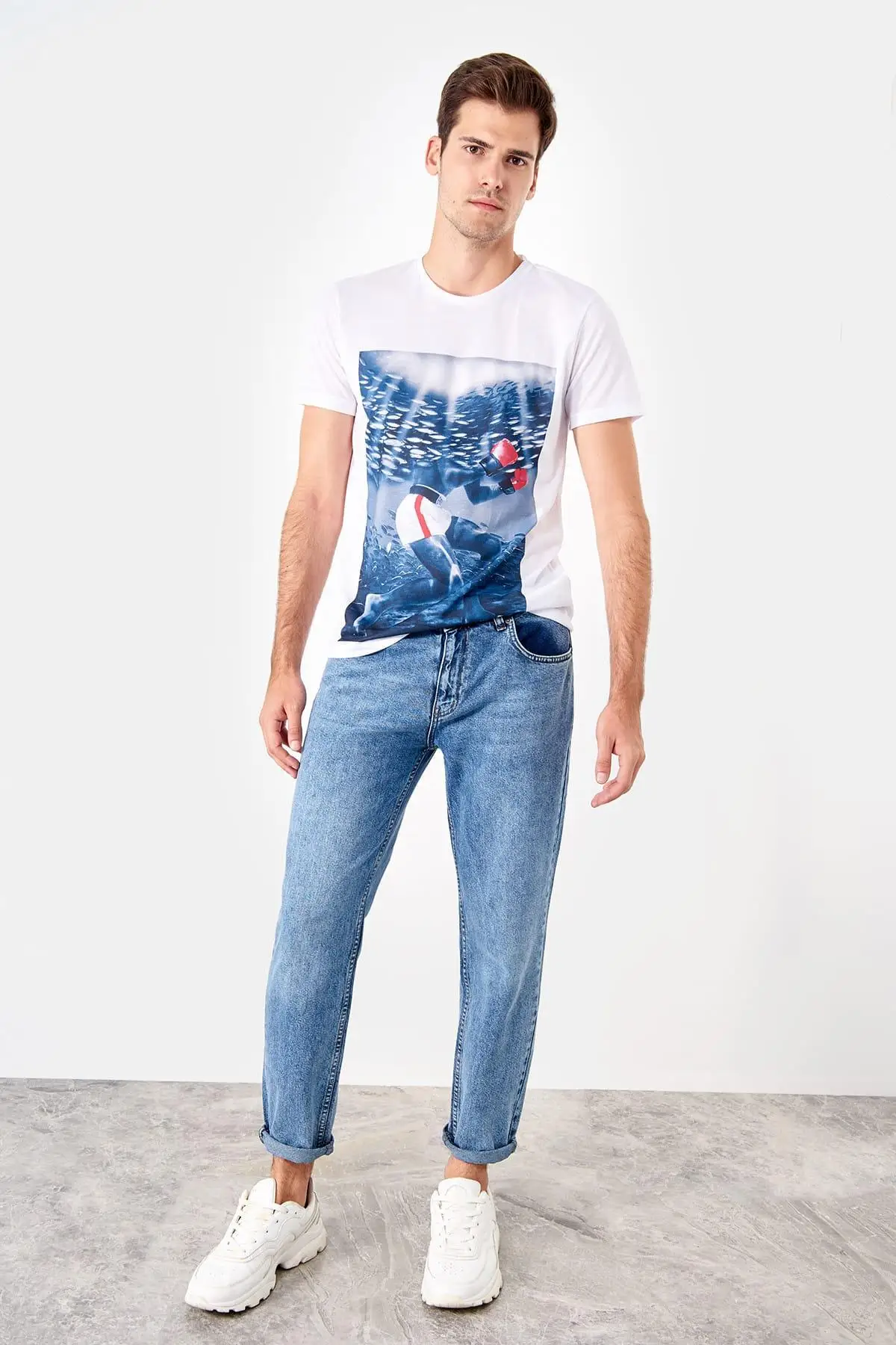 Trendyol синие мужские джинсы обычной посадки от снега новинка TMNSS19KE0014 | Мужская