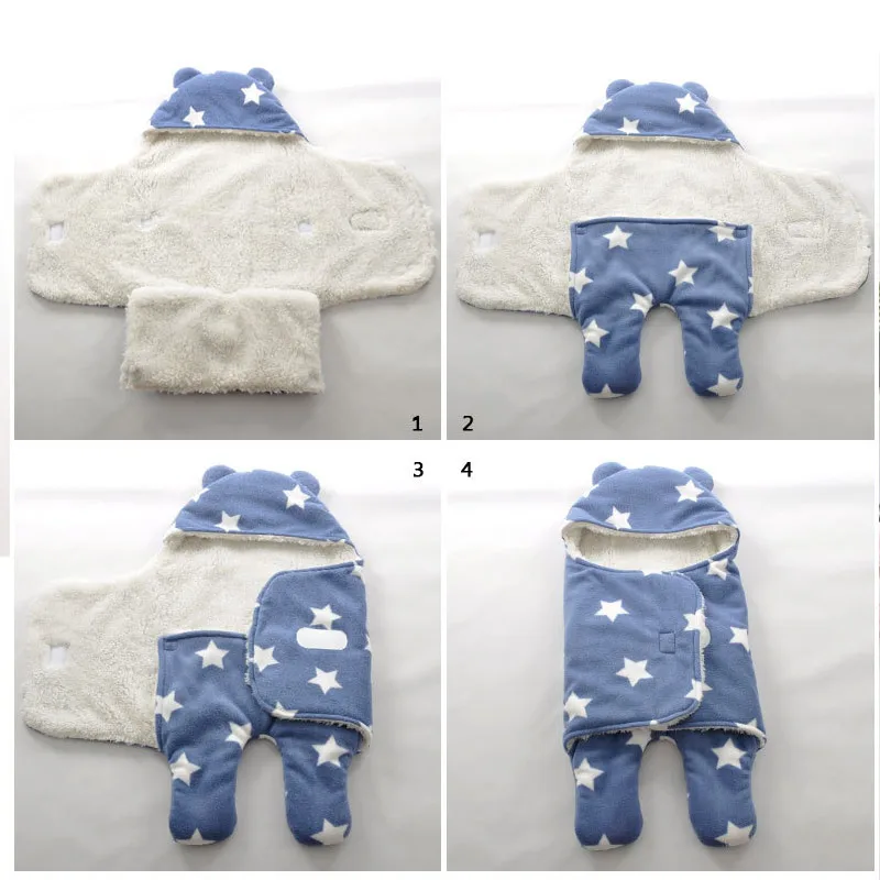 

Baby Blankets Newborn Double Layer Polar fleece Infant Swaddle Bebe Wrap Newborn Baby Bedding Blanket Bebe Sleeping Bags