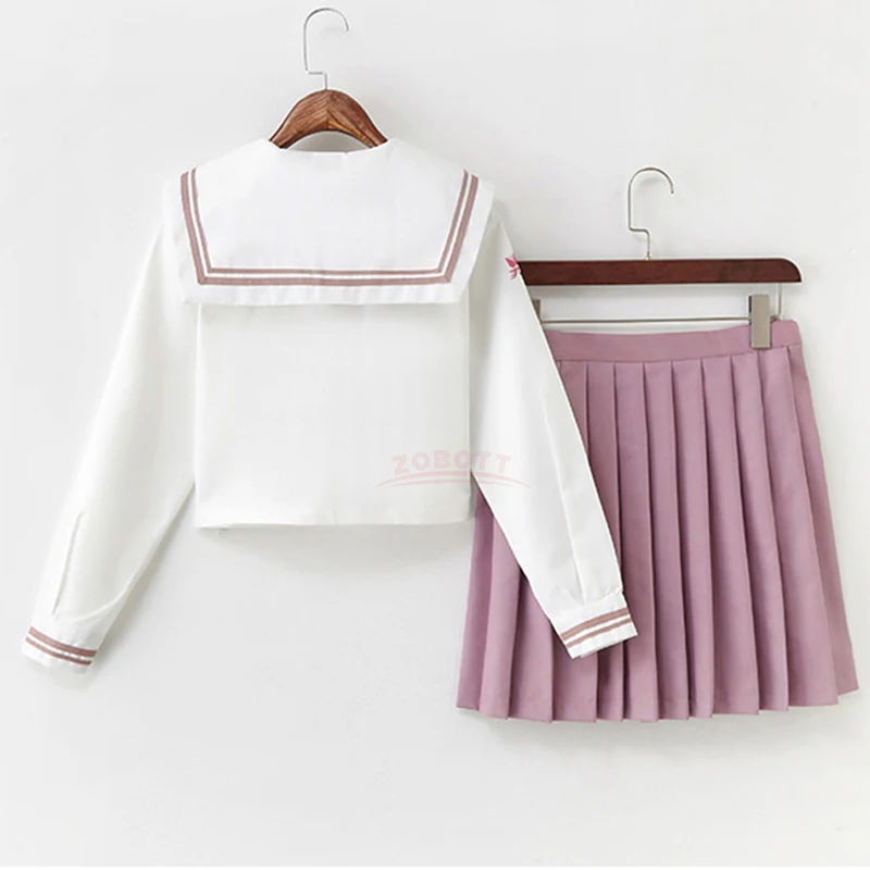 Японская розовая школьная форма JK моряка для студентов средней школы одежда