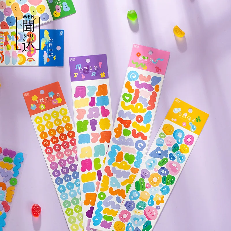 

2 Sheets/pack Basic Japanese Paper Stickers Mobile Phone Stationery Idol Card DIY Material Decorative Sticker Personalized