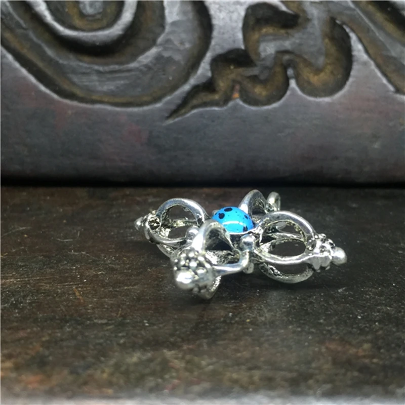 Тибетский серебристый цвет буддизм Пест Ваджра крест амулет кулон|silver cross pendant|tibet