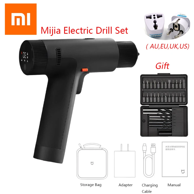

Xiaomi Mijia Brushless Smart Home Electric Drill Set 360° 30N·m Torque Precise Control HD Display 3 Gears Mode Type-c Charging