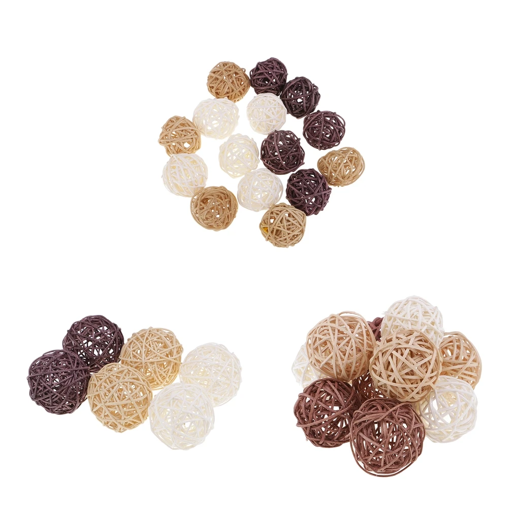 

3cm 5cm 7cm Rattan Wicker Balls for Home Decoration, Vase Fillers, Bird Toys
