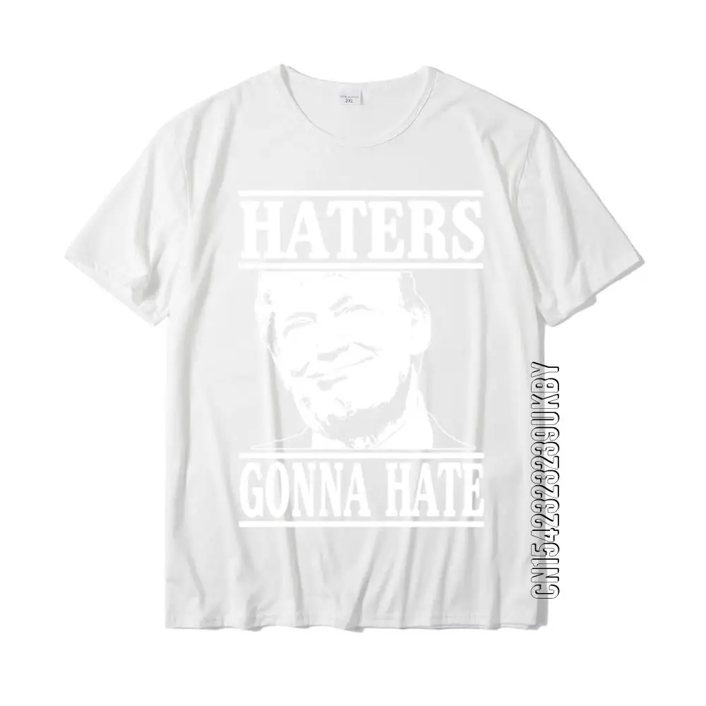 Мужские хлопковые футболки с забавными надписями Haters Going Hate Дональдом Трампом |
